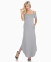 White Mark Maternity Lexi Maxi Dress In Gray