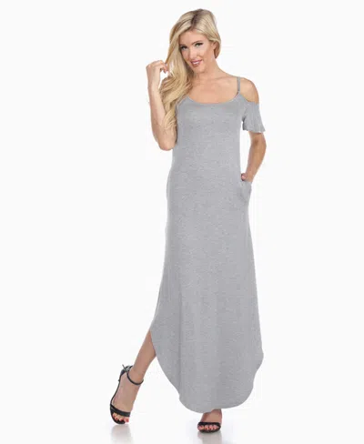 White Mark Women's Cold Shoulder Full Length Maxi Dress