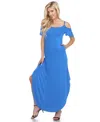 White Mark Plus Size Lexi Maxi Dress In Blue