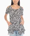 White Mark Plus Size Cold Shoulder Leopard Print Short Sleeve Knit Top In Multi
