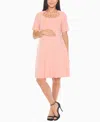 White Mark Women's Crisscross Neckline Maternity Dress In Pink