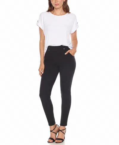 White Mark Women's Dolman Short-sleeve Top And Scuba Pants Set In White