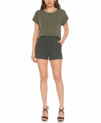 White Mark Women's Dolman Top And Shorts Set In Green