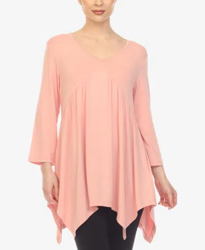 WHITE MARK WOMEN'S EMPIRE WAIST TUNIC TOP