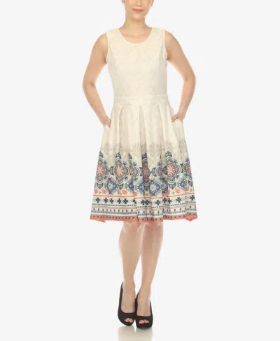 WHITE MARK WOMEN'S FIT AND FLARE KNEE LENGTH DRESS