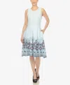 White Mark Plus Size Fit And Flare Knee Length Dress In Blue