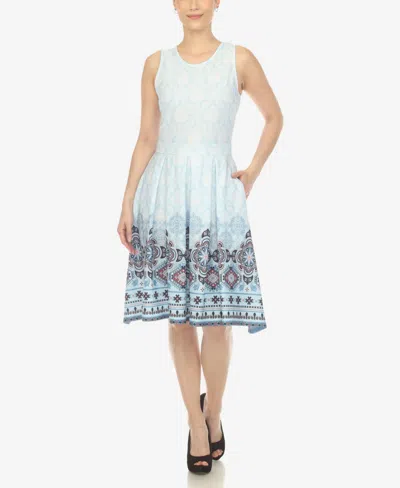 WHITE MARK WOMEN'S FIT AND FLARE KNEE LENGTH DRESS