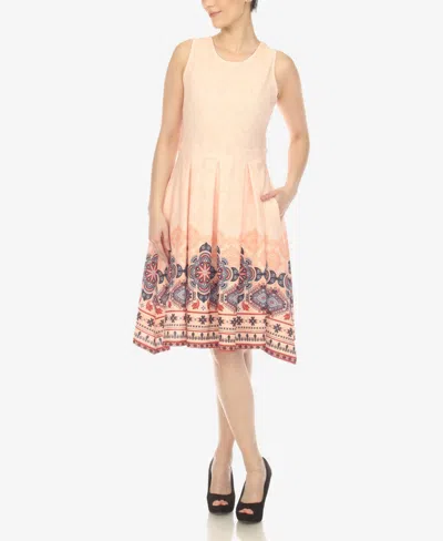 WHITE MARK WOMEN'S FIT AND FLARE KNEE LENGTH DRESS
