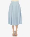 White Mark Women's Flared Skirt With Pockets In Baby Blue