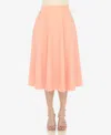 White Mark Women's Flared Skirt With Pockets In Peach