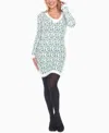 White Mark Women's Fuzzy Knit Sweater Dress In Green