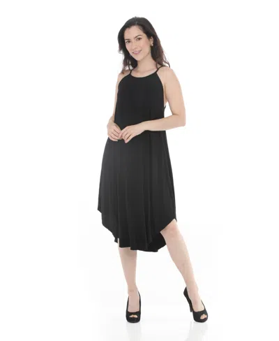 White Mark Women's Halter Neck Swing Midi Dress In Multi