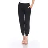 White Mark Women's Harem Pants In Black In Black
