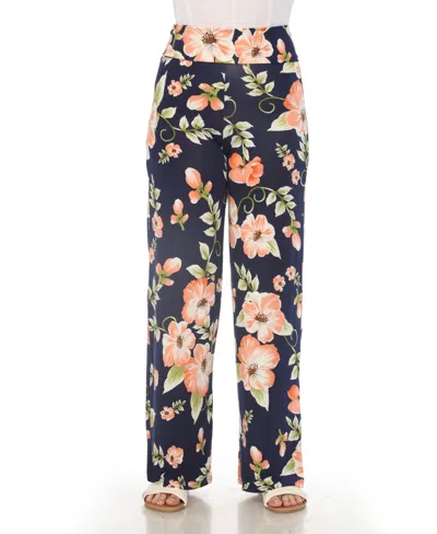 White Mark Women's High-waist Floral Wide-leg Pants In Multi