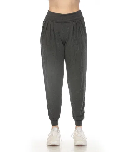 White Mark Plus Size High-waist Pleated Lounge Pants In Gray