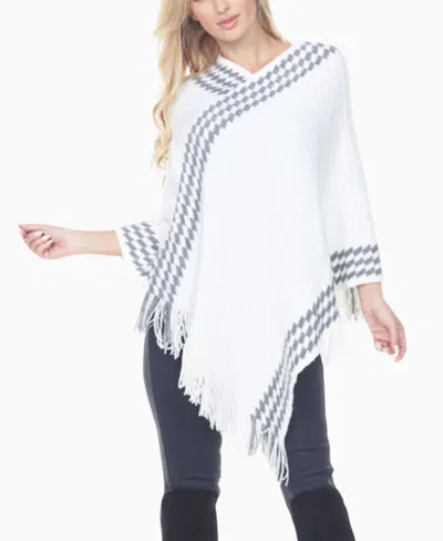 White Mark Women's Knit Poncho Sweater In Multi