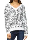 White Mark Women's Leopard Sweater In Grey In Grey