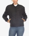 White Mark Women's Lightweight Diamond Quilted Puffer Bomber Jacket In Black
