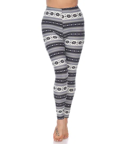 White Mark Women's One Size Fits Most Printed Leggings In Black,grey