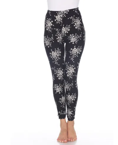 White Mark Women's One Size Fits Most Printed Leggings In Black,white