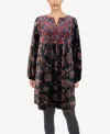 White Mark Women's Paisley Flower Embroidered Sweater Dress In Black