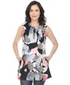 White Mark Women's Pleated Front Sleeveless Tunic Top In Pink