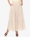 White Mark Plus Size Pleated Tiered Maxi Skirt In Beige