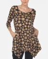 White Mark Women's Printed Geometric Circle Tunic Top In Multi