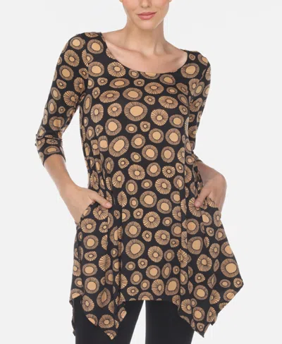 White Mark Women's Printed Geometric Circle Tunic Top In Multi