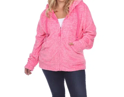 White Mark Women's Sherpa Jacket In Fuchsia In Pink