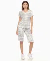White Mark Women's Short Sleeve And Capri Lounge Set