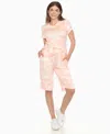 White Mark Women's Short Sleeve And Capri Lounge Set