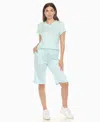White Mark Women's Short Sleeve And Capri Lounge Set