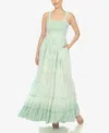 White Mark Womens Sleeveless Tie Dye Sundress In Green