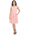 White Mark Plus Size Fit And Flare Dress In Cotton Pink