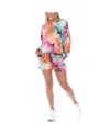 White Mark Women's Tie Dye Lounge Top Shorts Set, 2-piece In Multi