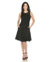 White Mark Plus Womens Pleated Textured Mini Dress In Black