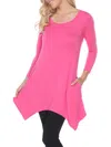 White Mark Plus Size Makayla Tunic Top In Pink