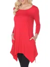 White Mark Plus Size Makayla Tunic Top In Red
