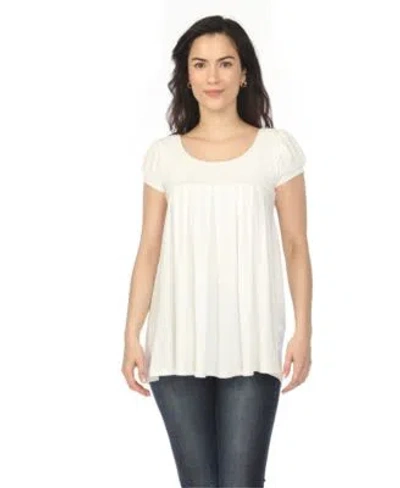 White Mark Womens Cap Sleeve Pleated Top In Black