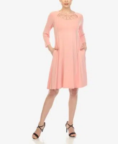 White Mark Womens Criss Cross Neckline Midi Dress In Pink