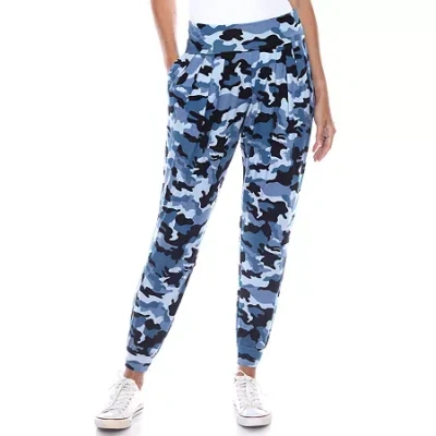 White Mark Womens Cuffed Mid Rise Drawstring Pant In Blue