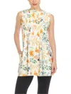 White Mark Womens Floral Print Pleated Tunic Top In Multi