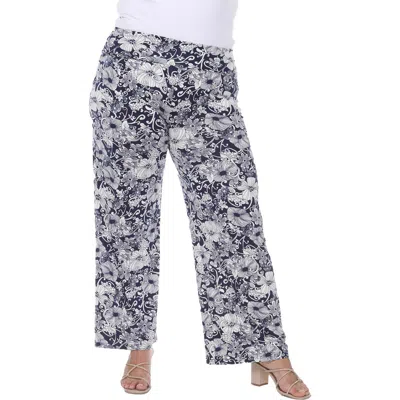 WHITE MARK WOMENS FOLD-OVER WAIST POLYESTER WIDE LEG PANTS