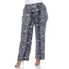 White Mark Womens Fold-over Waist Polyester Wide Leg Pants In Grey