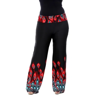 White Mark Womens Fold-over Waist Polyester Wide Leg Pants In Red