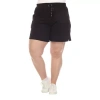 White Mark Womens High Rise Plus Pull-on Short In Black