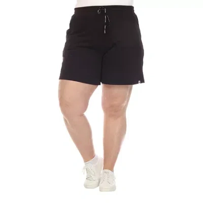 White Mark Womens High Rise Plus Pull-on Short In Black