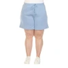 White Mark Womens High Rise Plus Pull-on Short In Blue