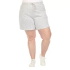 White Mark Womens High Rise Plus Pull-on Short In Gray